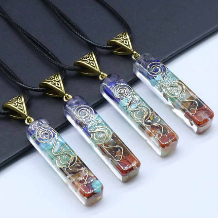 1 Pack 7 Chakra Crystal Necklace, Energy Stone Pendant for Yoga & Meditation, Spiritual Fashion Jewelry