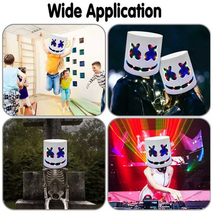 Marsh Mello-DJ Face Mask Helmet Cosplay Marshmallow Bar Music Party Costume Mask