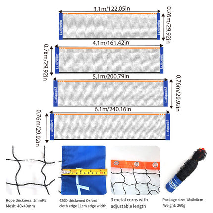 Portable Foldable Badminton Tennis Net - No Stand Included