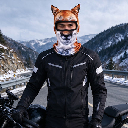 3D Animal Ski Balaclava, Full Face Mask With Ears, Winter Hat for Motorcycle & Snowboarding