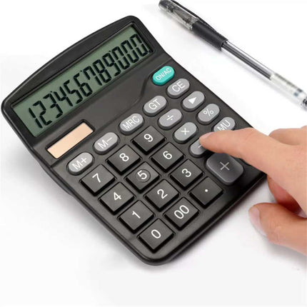 Solar Electronic Desk Calculator Extra Large Display Business Battery 12 Digit