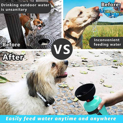 520ml Portable Dog Travel Water Bottle, Leakproof Outdoor Drinking Water Dispenser for Pets