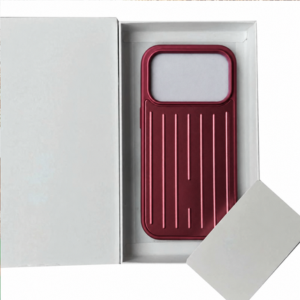 Burgundy aluminium-look phone case for iPhone 17 Pro Max - view 2