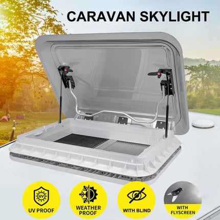 Caravan Roof Vent Hatch Skylight Trailer Camper Motorhome 700X500mm with Blind