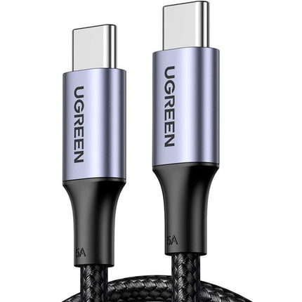 1M 100W USB-C To USB-C  5A Data Cable Aluminum Nylon Braid Grey+ Black Ugreen