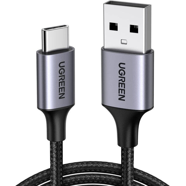 2X 1M USB-C  To USB 2.0 A  Cable Grey+Black Ugreen for iPhone & Samsung